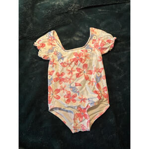 Infant girl Swimsuit Carters One Piece with snap closures & bow on back 9 Months
